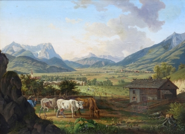 Max Joseph Wagenbauer, view from Garmisch Partenkirchen over the valley and the Zugspitze