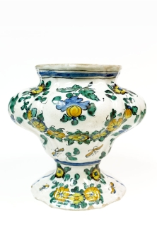 Italienische Majolika Vase aus einer Klosterapotheke 1742