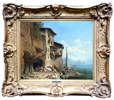 Heinrich Bürkel, The Osteria of Ponale on Lake Garda