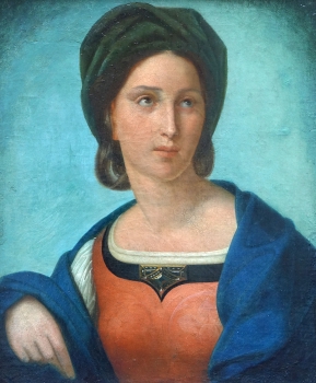 Nazarene (circle), A sibyl against turquoise blue background