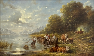 Horst Maria Einöder, Fischerfamilie am Fluss
