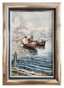 Augusto Lovatti (attrib.), Fishermen in Their Boats