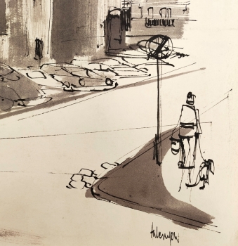 Tugomir Huberger, Church Ink drawing