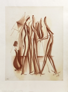 Tugomir Huberger, Drei abstrakte rote Figuren