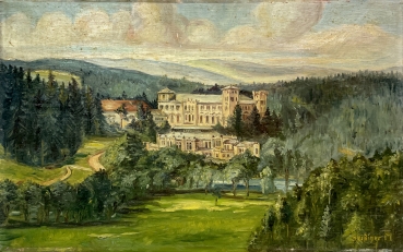 M. Seißiger, Heiligen bei Tachau/Sud mit Schloss und Reitschule