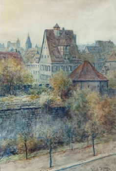 Wilhelm Ritter, View over the city wall to the castle in Nuremberg