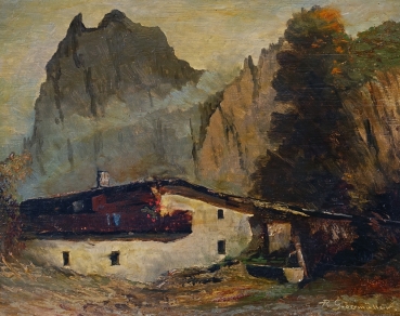 Rudolf Grossmüller, Bauerngehöft im Hochgebirge