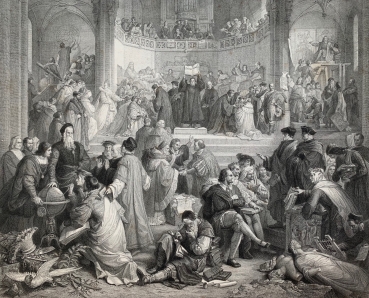 Wilhelm Kaulbach, Das Zeitalter der Reformation, Stahlstich von G. Eilers