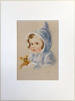 Elisabeth Thalmann, Kind mit Kapuze - dazu Postkarte mit diesem Motiv