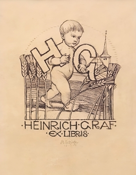 Schiestl Rudolf, bookplate Heinrich Graf