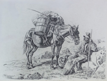 Johann Adam Klein, man with horse