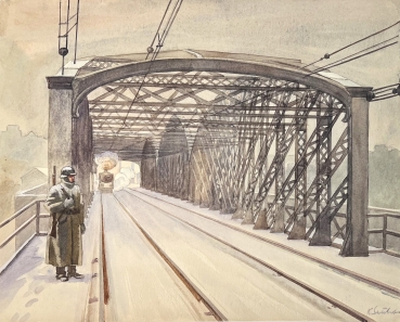 Karl Seubert, Railroad bridge with a soldier