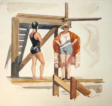 Karl Seubert, Fraun beim Baden