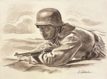Karl Seubert, Reclining soldier with rifle