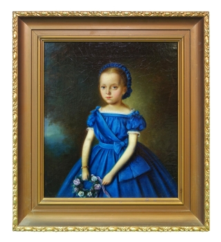 Biedermeier painter, Girl in a Blue Robe
