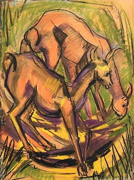 Paul B. Benedict, two goats