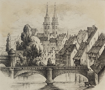 Eduard Schotte, Maxbrücke mit Lorenzkirchen