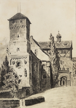 Eduard Schotte, Outer courtyard with Heiden tower - Nuremberg Castle