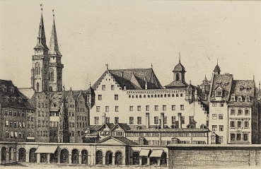 Eduard Schotte, Hauptmarkt mit Kolonnaden und Sebalduskirche