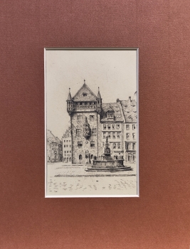 Preview: Eduard Schotte, Nürnberg, Tugendbrunnen mit Nassauer Haus