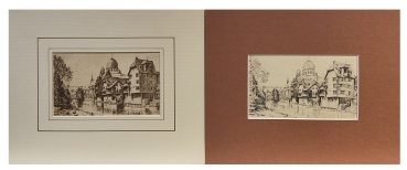 Preview: Eduard Schotte, Nürnberg, Pegnitzpartie mit Synagoge