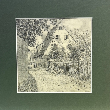 Preview: Ludwig Teichert, Gehöft Zeichnung