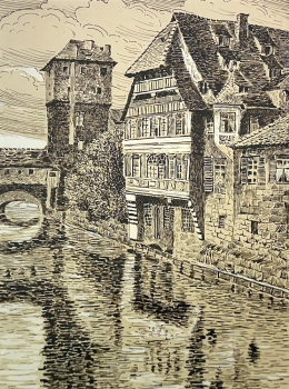 Unbekannter Künstler, Nürnberg - Henkersteg mit Bayreischem Hof