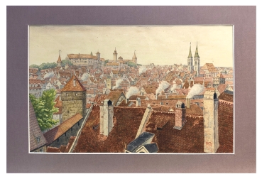 Preview: Ludwig Teichert, Nürnberger, Altstadt mit Burg - Blick vom Ludwigstorturm