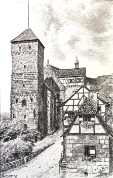 Edgar Berger, Nürnberg, Heidenturm mit Kaiserburg