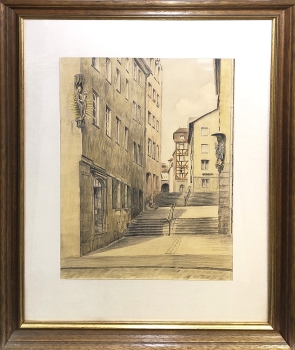 Preview: Unbekannter Künstler, Nürnberg, Treppe vom Weinmarkt zur Füll