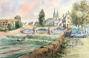 Alfred Karl Dietmann, Nürnberg, Pegnitz Wasserfall