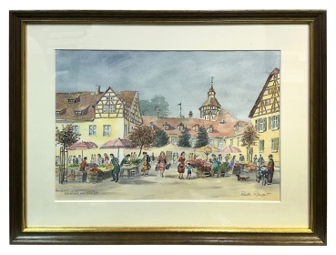 Preview: Ruth Rieger, Reitbahn mit Markt Ansbach