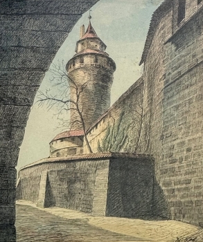 Dr. A. Koch, Aufgang zur Burgfreiung mit Sinwellturm