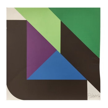 Georg Karl Pfahler, Geometric composition in blue, green, gray and purple