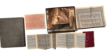 Box with copper foil letters for tracing