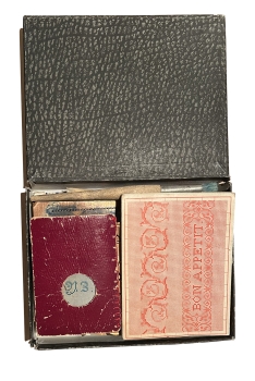 Box with copper foil letters for tracing