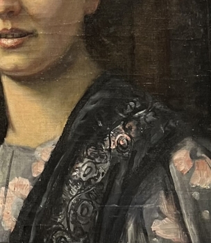 Unbekannter Künstler, Jugendstil Frauenportrait 1900, Restaurierungsbedürftig