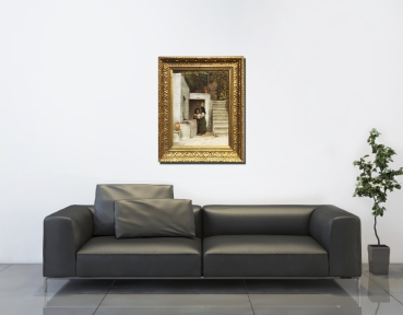 Danish painter, Two Italian girls fetching water on the island of Ischia