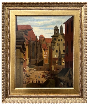 Johann Maar (zug.), Blick von der Fleischbrücke auf den Hauptmarkt Nürnberg