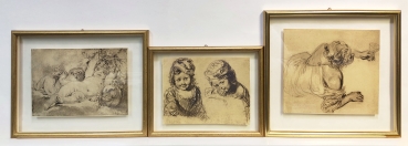 Unbekannter Künstler, Konvolut von drei Kohlezeichnungen