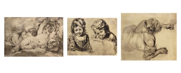 Unbekannter Künstler, Konvolut von drei Kohlezeichnungen