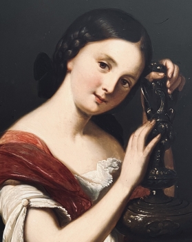Ferdinand Georg Waldmüller (Umkreis), Biedermeier Mädchenportrait