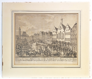 Kupferstich vom Römerberg in Frankfurt am Main