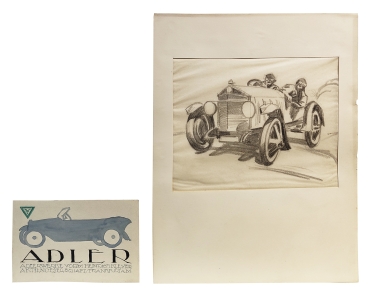 Karl Seubert, Zwei Automobil Zeichnungen