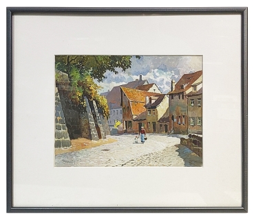 Preview: Franz Schmidt, Nürnberger Altstadtgasse an der Mauer