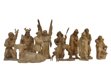 Wooden nativity figures