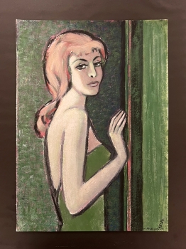 Ludwig Schäfer-Grohe, Woman in a Green Dress