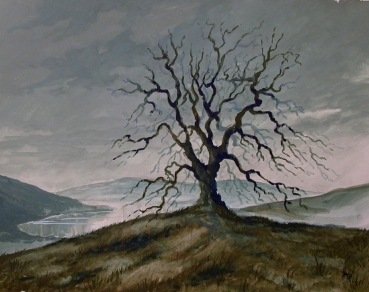 Kurt Mayer-Pfalz, Baum in der Abenddämmerung