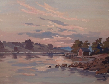 Kurt Mayer-Pfalz, See im Abendrot