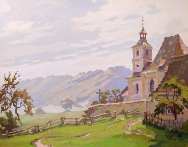 Kurt Mayer-Pfalz, Kirche in fränkischer Landschaft